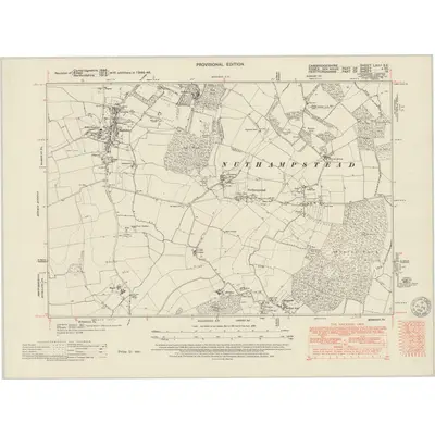 1946 Map of Cambridgeshire LXIIA.SE, 1951 Print