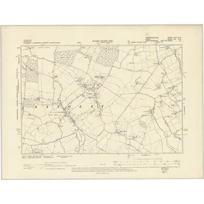1901 Map of Cambridgeshire LXIIB.SW, 1903 Print