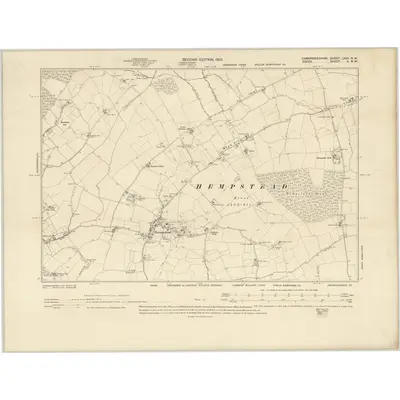 1901 Map of Cambridgeshire LXIII.NW, 1903 Print
