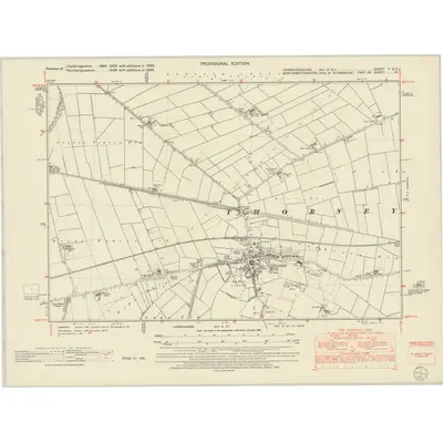 1950 Map of Cambridgeshire V.SE, 1952 Print