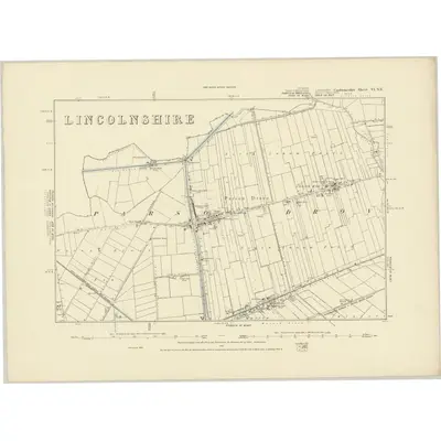 1886 Map of Cambridgeshire VI.NE, 1887 Print