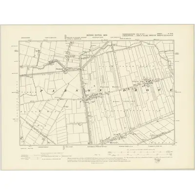 1900 Map of Cambridgeshire VI.NE, 1903 Print
