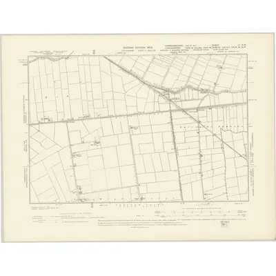 1950 Map of Cambridgeshire VI.NW, 1952 Print