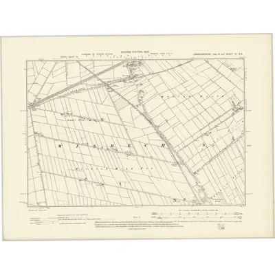 1900 Map of Cambridgeshire VI.SE, 1903 Print