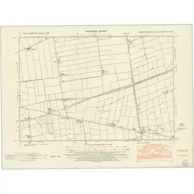 1950 Map of Cambridgeshire VI.SW, 1952 Print