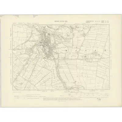 1900 Map of Cambridgeshire VII.NE, 1903 Print