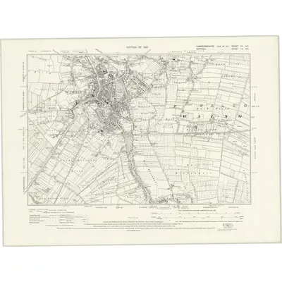 1925 Map of Cambridgeshire VII.NE, 1927 Print