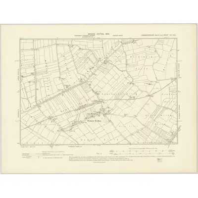 1900 Map of Cambridgeshire VII.NW, 1903 Print