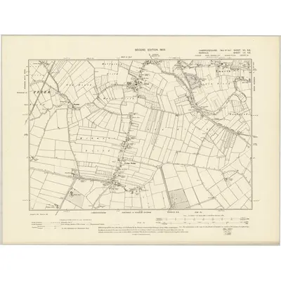 1900 Map of Cambridgeshire VII.SE, 1903 Print