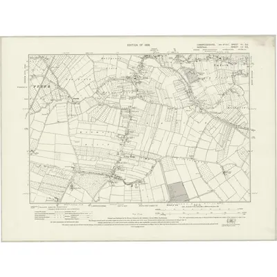 1925 Map of Cambridgeshire VII.SE, 1928 Print