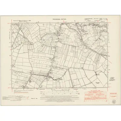 1950 Map of Cambridgeshire VII.SE, 1953 Print