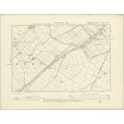 1900 Map of Cambridgeshire VII.SW, 1903 Print