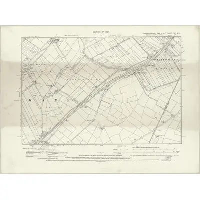 1925 Map of Cambridgeshire VII.SW, 1927 Print