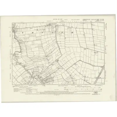 1925 Map of Cambridgeshire VIII.SW, 1927 Print