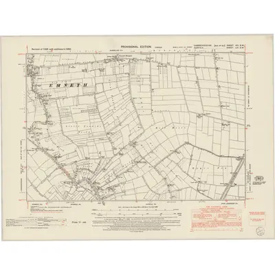 1950 Map of Cambridgeshire VIII.SW, 1953 Print