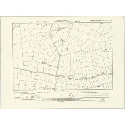 1924 Map of Cambridgeshire X.NE, 1927 Print
