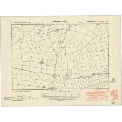 1950 Map of Cambridgeshire X.NE, 1951 Print