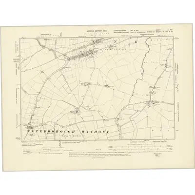 1899 Map of Cambridgeshire X.NW, 1903 Print