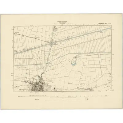 1886 Map of Cambridgeshire X.SE, 1887 Print