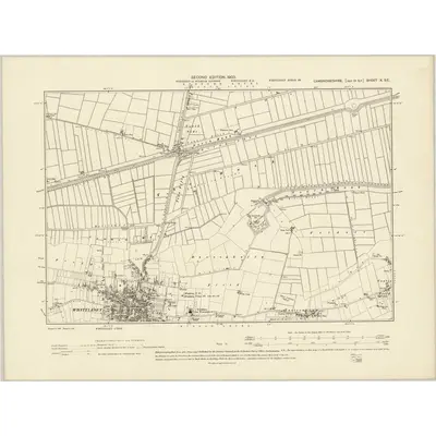 1901 Map of Cambridgeshire X.SE, 1903 Print