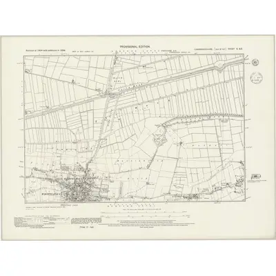 1938 Map of Cambridgeshire X.SE, 1945 Print