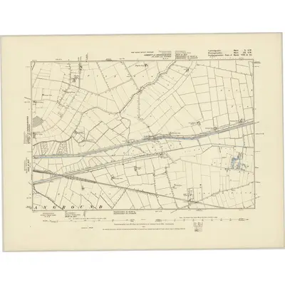 1885 Map of Cambridgeshire X.SW, 1887 Print