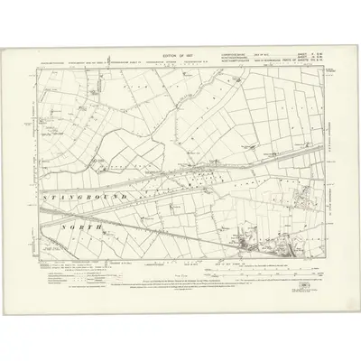 1924 Map of Cambridgeshire X.SW, 1927 Print