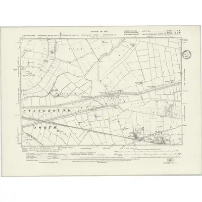 1924 Map of Cambridgeshire X.SW, 1934 Print
