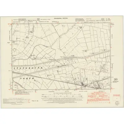 1950 Map of Cambridgeshire X.SW, 1952 Print
