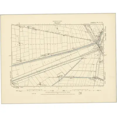 1886 Map of Cambridgeshire XI.NE, 1887 Print