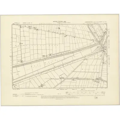 1900 Map of Cambridgeshire XI.NE, 1903 Print