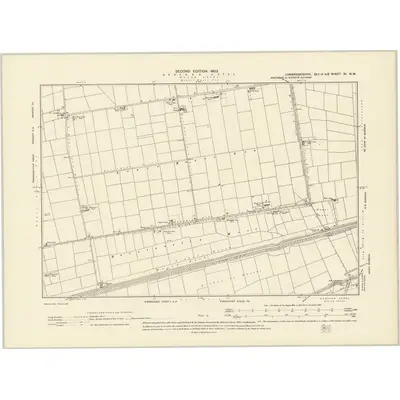1900 Map of Cambridgeshire XI.NW, 1903 Print