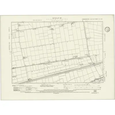 1925 Map of Cambridgeshire XI.NW, 1935 Print