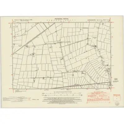 1950 Map of Cambridgeshire XI.SE, 1952 Print