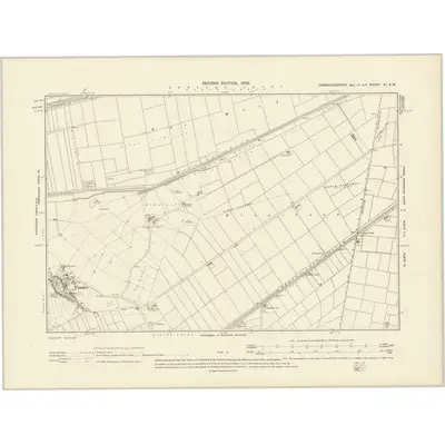 1900 Map of Cambridgeshire XI.SW, 1903 Print