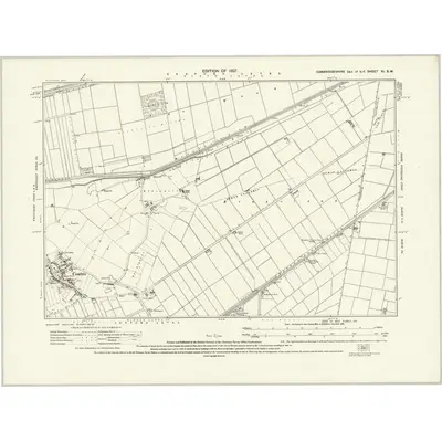1924 Map of Cambridgeshire XI.SW, 1927 Print