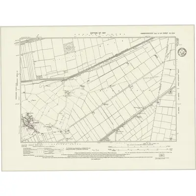 1924 Map of Cambridgeshire XI.SW, 1935 Print
