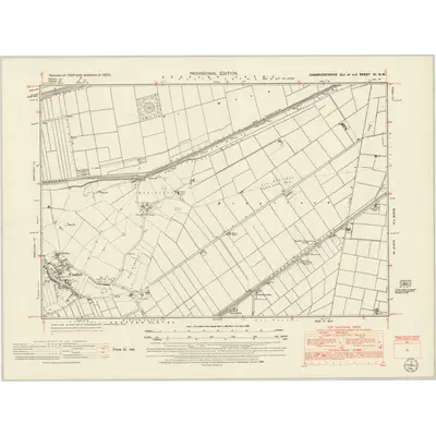1950 Map of Cambridgeshire XI.SW, 1952 Print