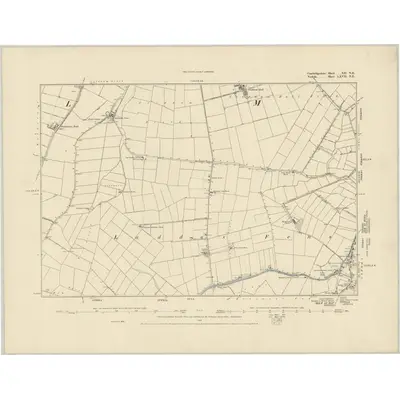 1886 Map of Cambridgeshire XII.NE, 1885 Print