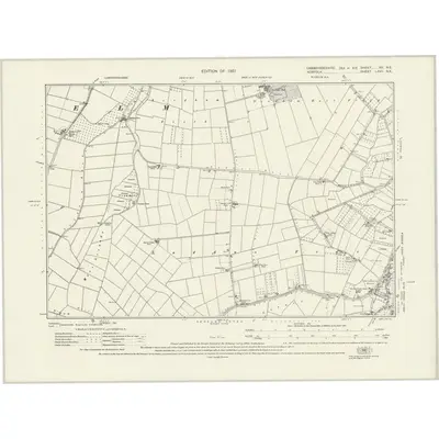 1925 Map of Cambridgeshire XII.NE, 1927 Print