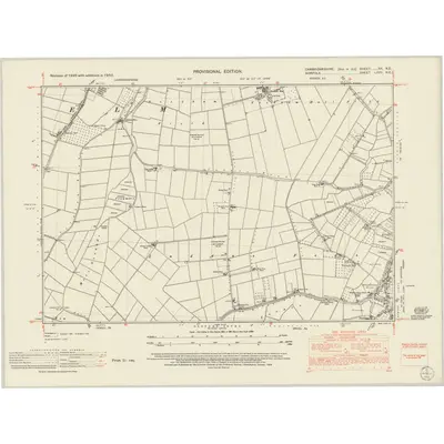 1950 Map of Cambridgeshire XII.NE, 1952 Print