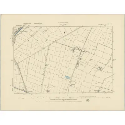 1886 Map of Cambridgeshire XII.NW, 1885 Print