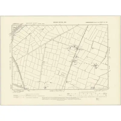 1900 Map of Cambridgeshire XII.NW, 1903 Print