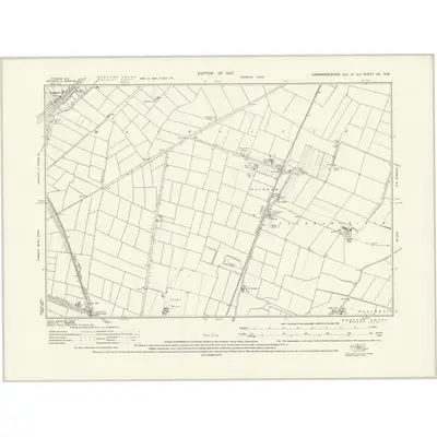1925 Map of Cambridgeshire XII.NW, 1927 Print