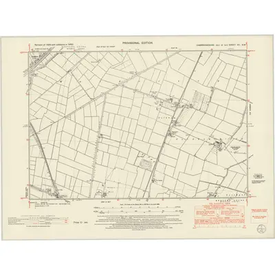 1950 Map of Cambridgeshire XII.NW, 1952 Print