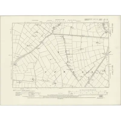 1925 Map of Cambridgeshire XII.SE, 1927 Print