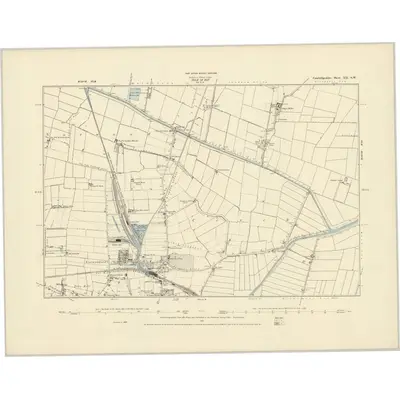 1886 Map of Cambridgeshire XII.SW, 1887 Print