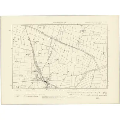 1900 Map of Cambridgeshire XII.SW, 1903 Print