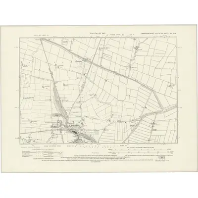1925 Map of Cambridgeshire XII.SW, 1927 Print