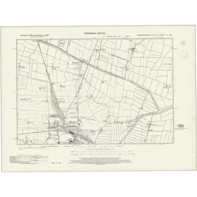 1938 Map of Cambridgeshire XII.SW, 1945 Print